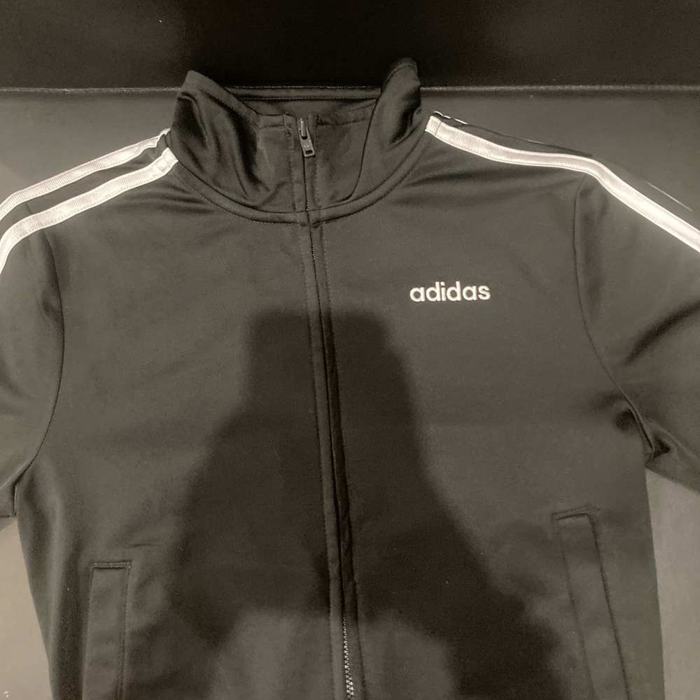 Black and white Adidas zip up